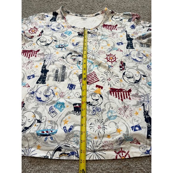 Liz & Me T-Shirt With Patriotic Print Women's Size 2X (22/24) America USA RW&B - Picture 4 of 6